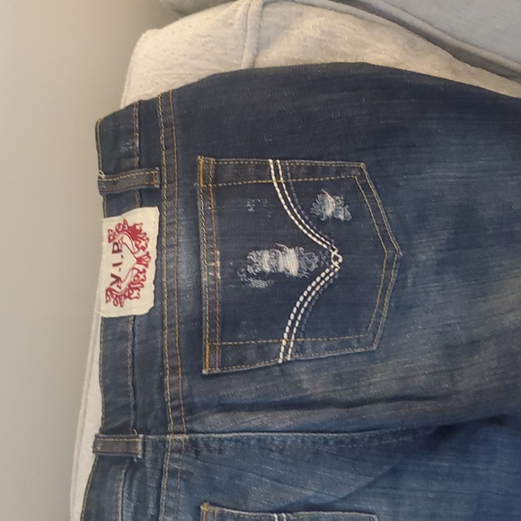 VIP Dark Blue Ripped Up Capri Jeans - Picture 4 of 4